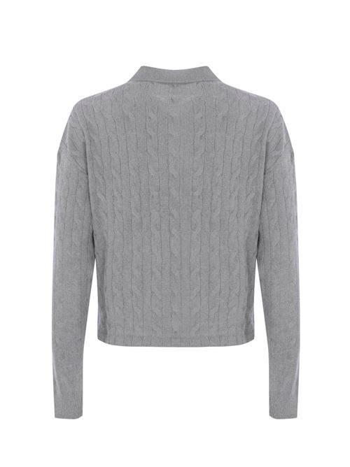 Polo a trecce in lana e cashmere grigio POLO RALPH LAUREN | 211 910158006